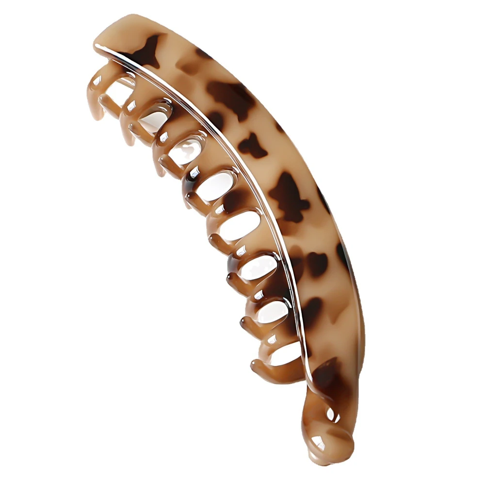 موضة بلون زهرة الموز مقاطع الشعر بسيطة عدم الانزلاق الكلاسيكية النساء عدم الانزلاق ذيل حصان المشابك دبابيس الشعر للشعر الناعم