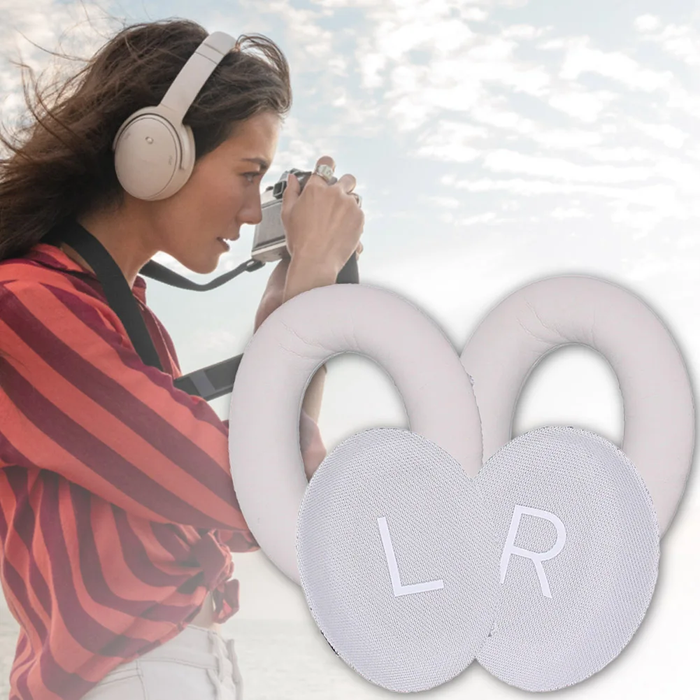 Headset-Schutzhülle, Protein-Leder, Ersatz-Kopfhörerpolster, Ersatz-Ohrpolster für Bose QuietComfort 45 Kopfhörer