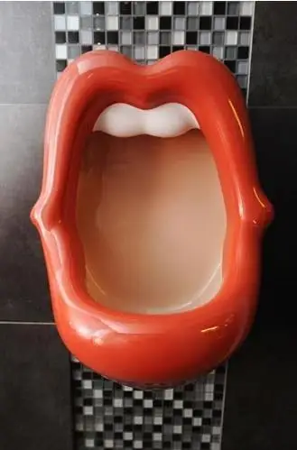 

creativity, alternative personality beauty, red lips, urinal, urinal and urinal