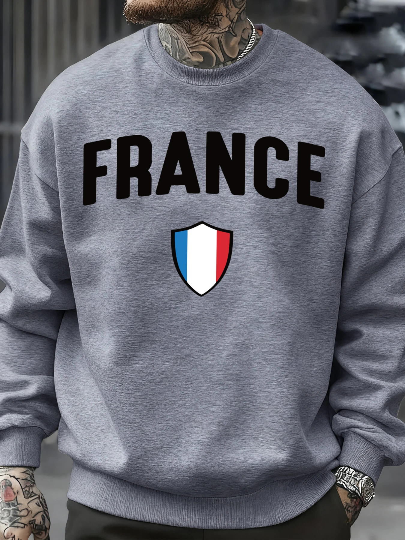 

Осенний свитшот с французским буквенным принтом, мужская повседневная уличная одежда больших размеров, индивидуальные флисовые пуловеры, модная одежда унисекс