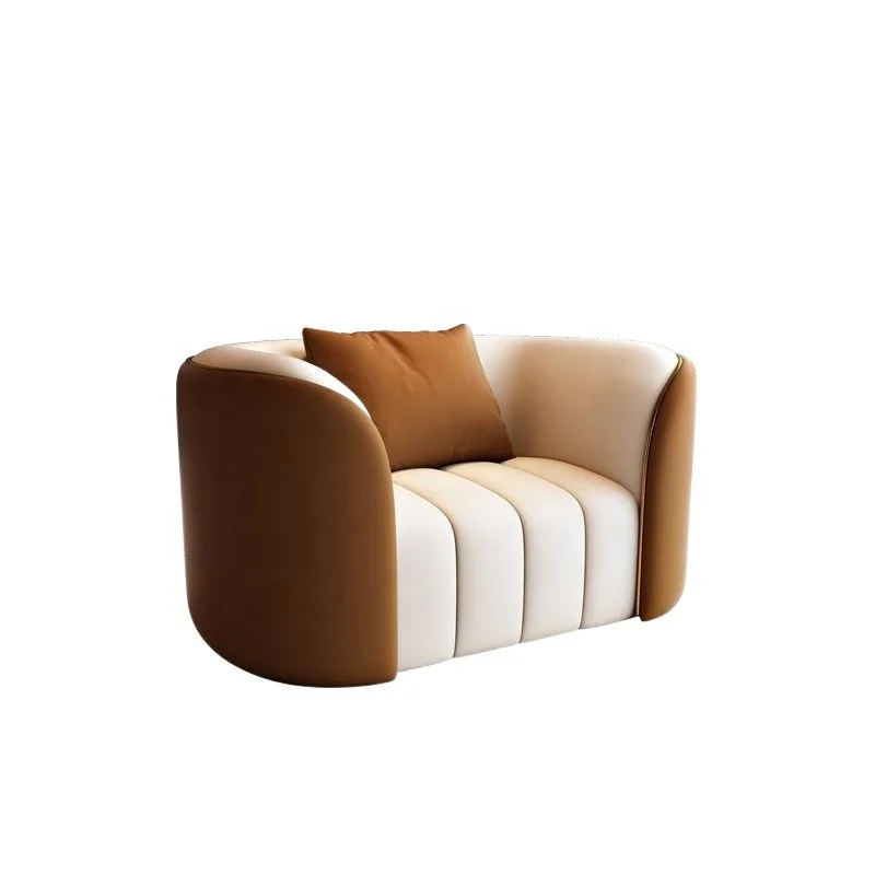 # Style High-Grade PU Leather Three-Seater Sofa Sponge-Filled Square Design Light Luxury Leisure Hotel Club Lobby