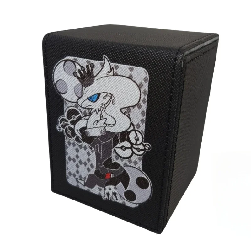 Pokemon Reshiram Zekrom Animation Characters Self Made Leather Card Storage Box Anime Classics Game Collection Cards Toy Gift