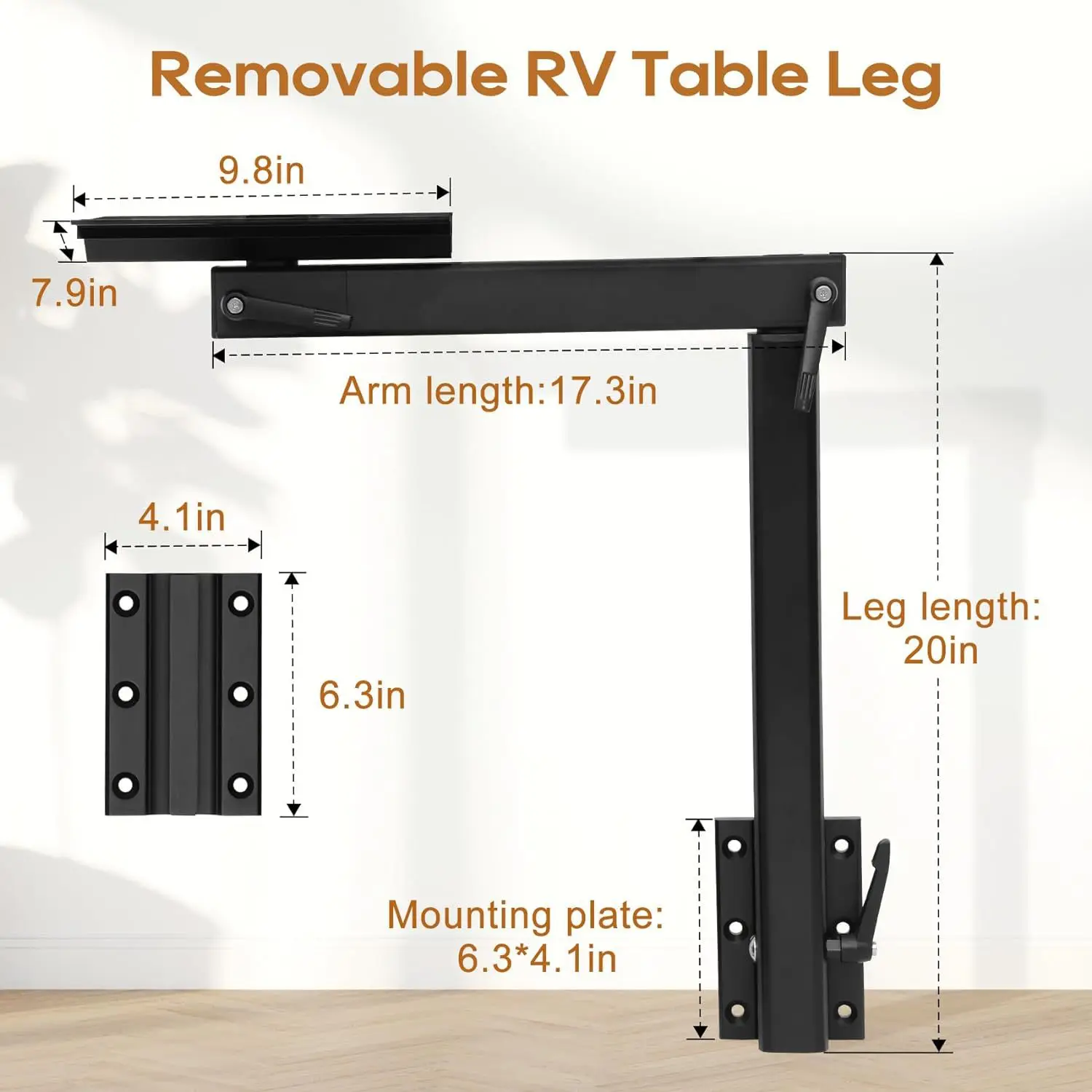

RV yacht activity rotating table feet, removable table rack, hidden pull-out type