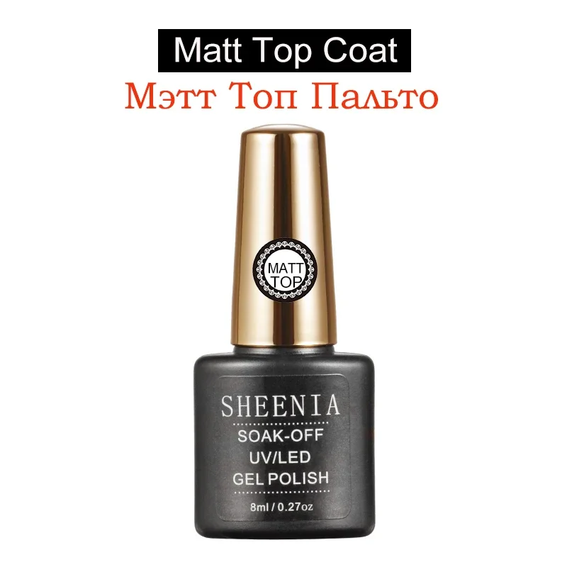 Sheenia BMT028C Gel-Nagellack, Basisgrundierung und mattierter Decklack, transparente Grundierung, Soak-off-Lack, Roségold-Lack