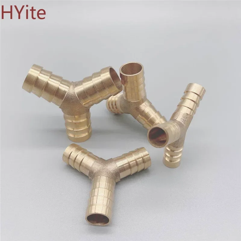 Brass Splicer Pipe Fitting Y Shape 3 Way Hose Barb 4mm 6mm 8mm 10mm 12mm 16mm Copper Barbed Connector Joint Coupler Adapter