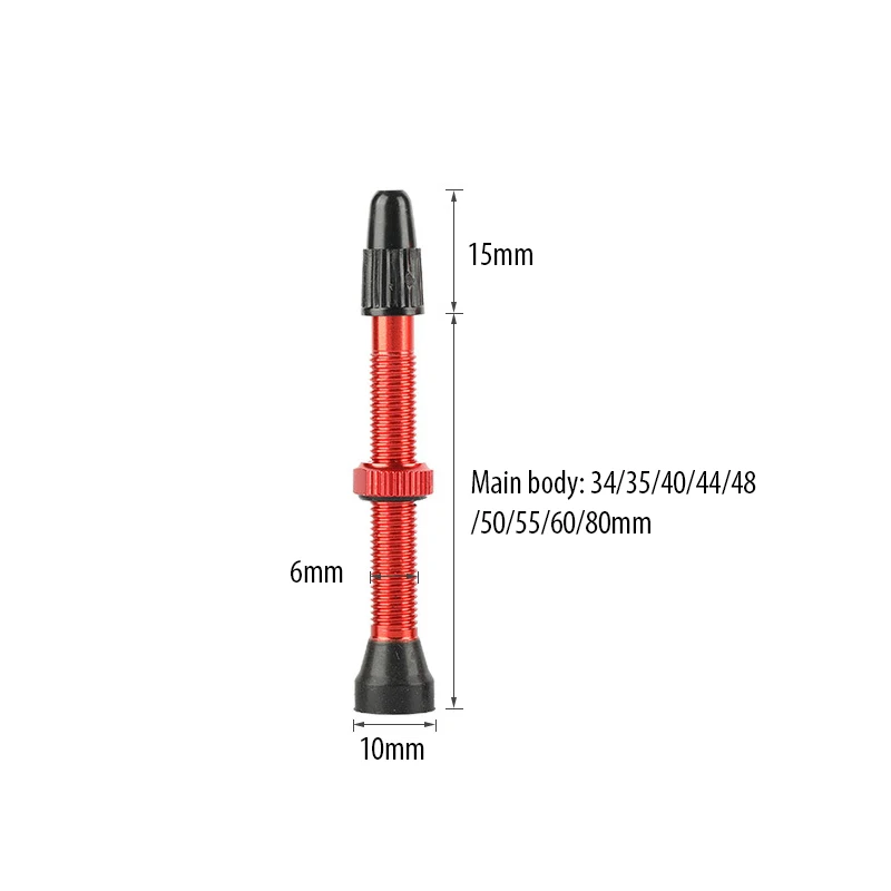 2pcs Bike Bicycle Tubeless Presta Valve Stems 40 44 48 60 80mm Aluminium Alloy Valve Core Remover Tool and F/V Valve Stem Caps