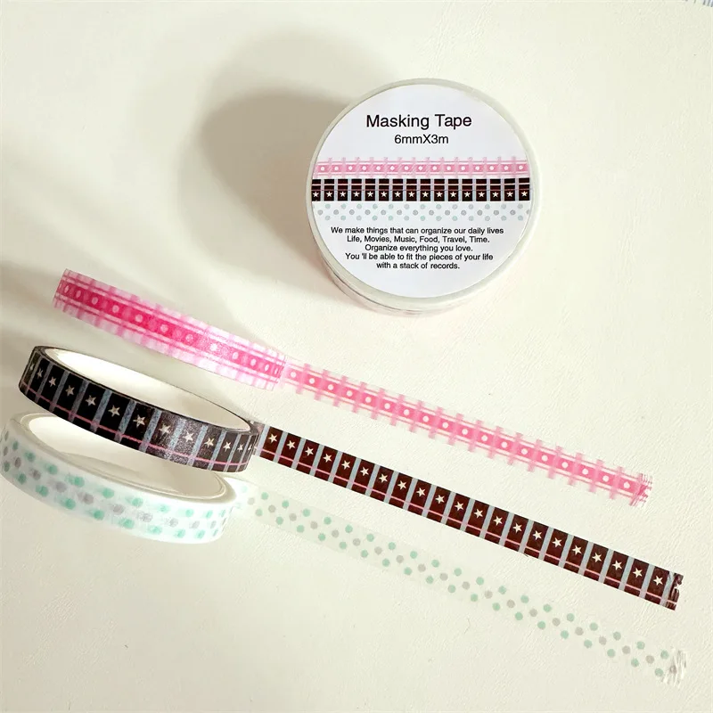 Papierband im koreanischen Stil, Sternstreifen, einfaches Muster, Aufkleber, Handbuchmaterial