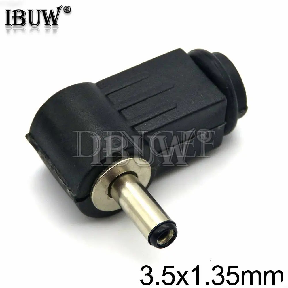 5PCS/lot 3.5x1.35mm DC Plug 90 degree elbow 3.5*1.35MM DC power plug wiring assembly welding wire type 3.5*1.35