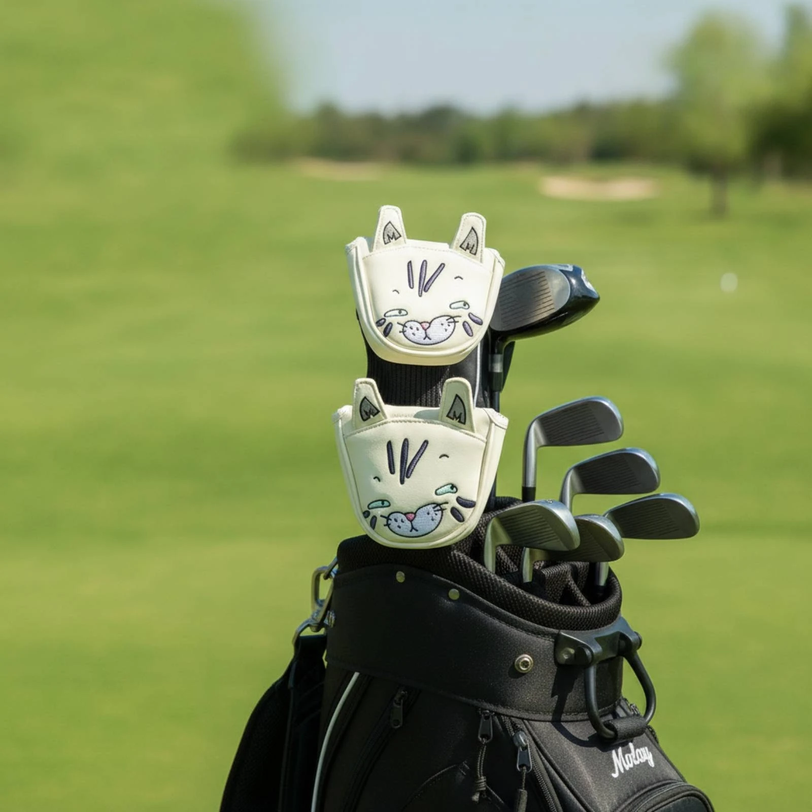 Putter Headcover with Cat Ears Cute Golf Putter Headcover Golf Club Cover PU Leather Soft-Lined for Golfers view 5