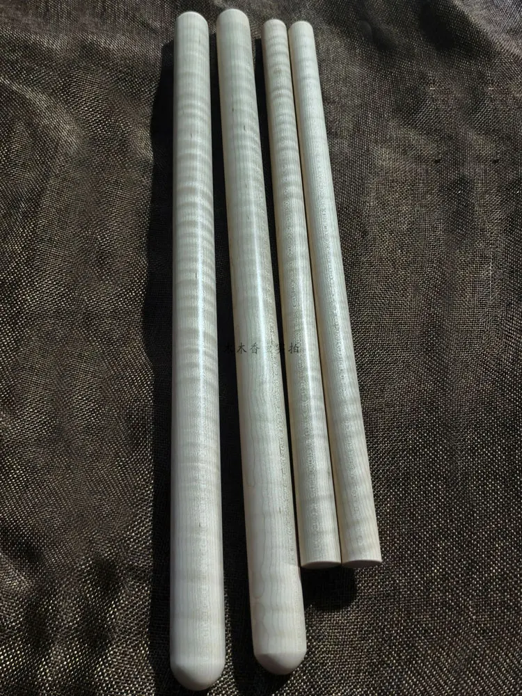 Canadian Tiger Stripe Hard Maple Wood Stick No Waxed Solid Hardwood Short Stick Hand‑Held Exercise Stick Wenwan Hand Carving Rod view 3