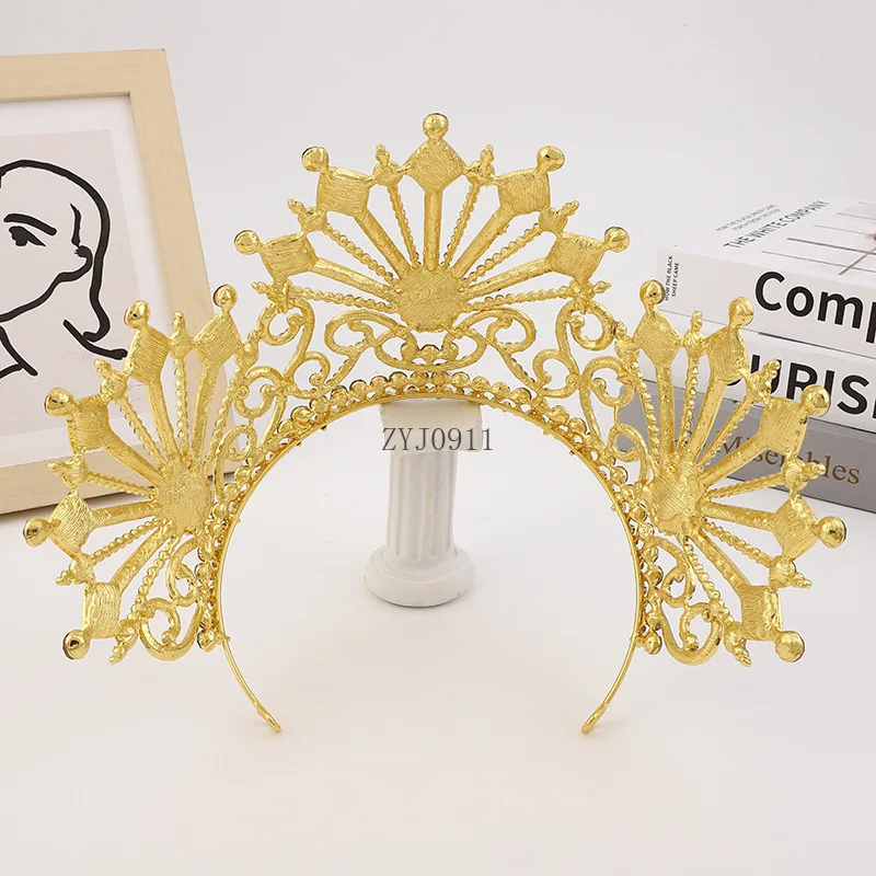 * Alto elegante multicolor cristal Rhinestone princesa real boda desfile nupcial graduación Tiara corona chica mujer joyería para el cabello