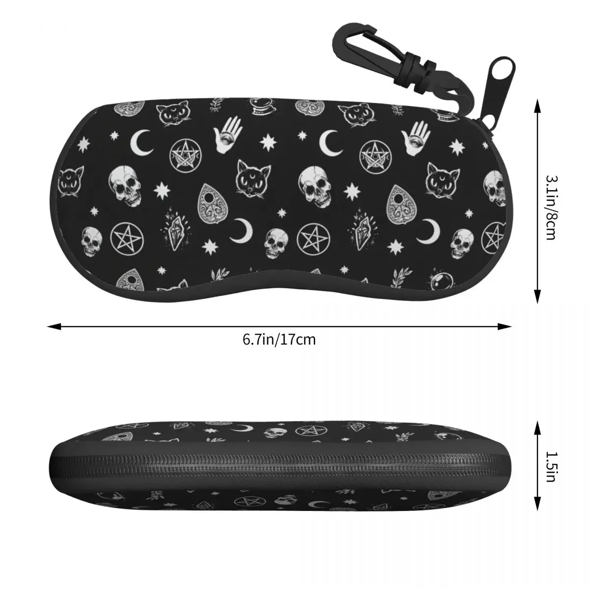 Custom Witch Pattern Shell Glasses Case Unisex Fashion Halloween Eyeglasses Case Sunglasses Protector Box