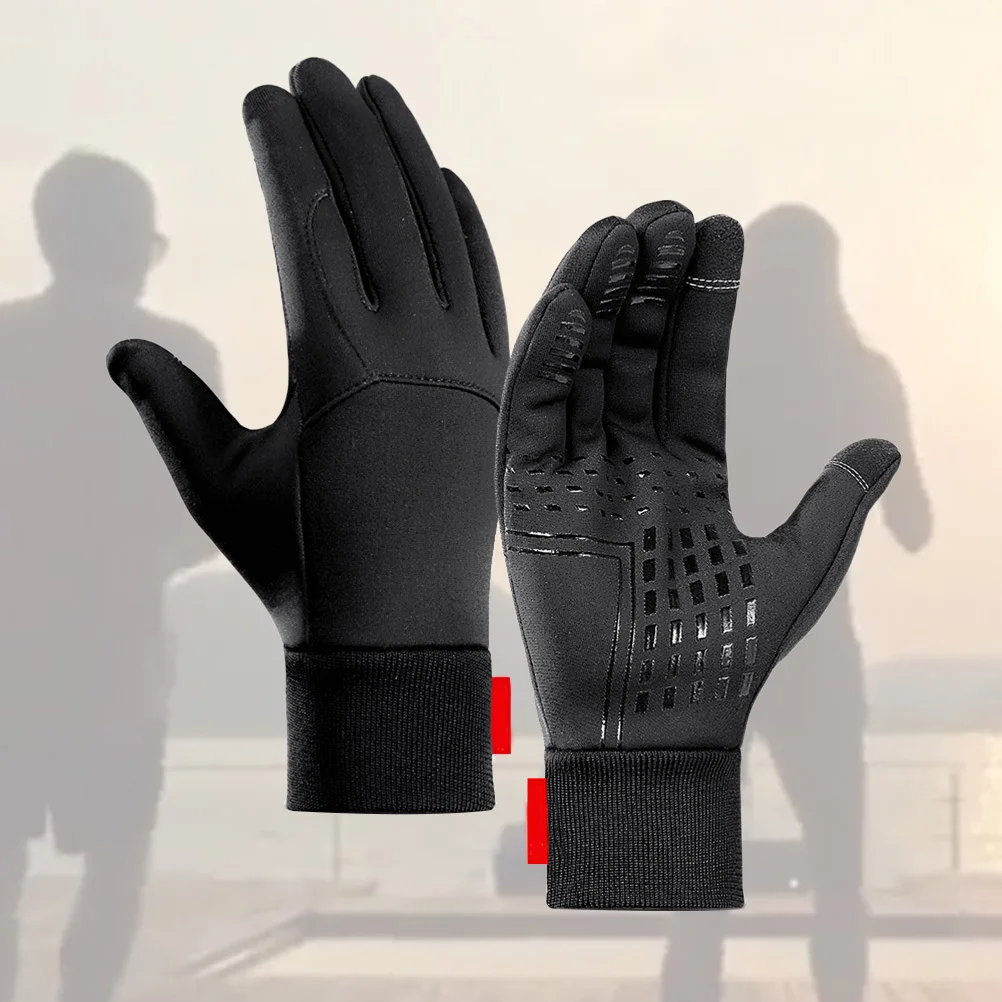

1Pair Black Windproof Waterproof Touch Screen Gloves Winter Keep Warm Non-Slip Gloves Cycling Ski Hiking Camping Size L