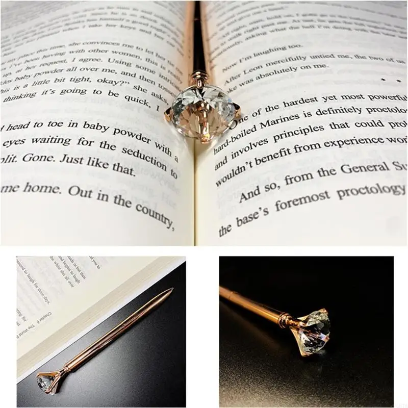 G8TA for Creative Metal Ballpoint Pen Unique Big Crystal Diamond Decorations Business Signing Pen for Ideal for Office Busine