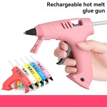 Mini pistola de pegamento termofusible inalámbrica recargable de 20W, pistolas industriales para el hogar, herramientas manuales, manualidades de reparaciones rápidas DIY