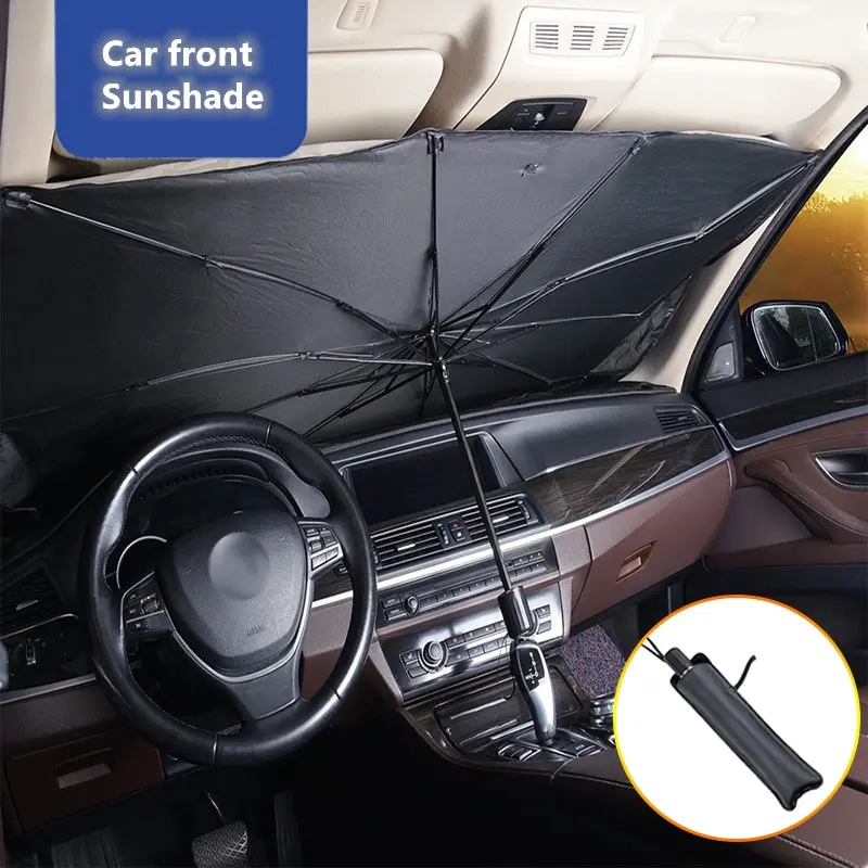 F2 145CM Large Car Sunshade Umbrella Car Front Window Sunshade Cover Car Sunshade Cover Car Windshield Protection Accessories