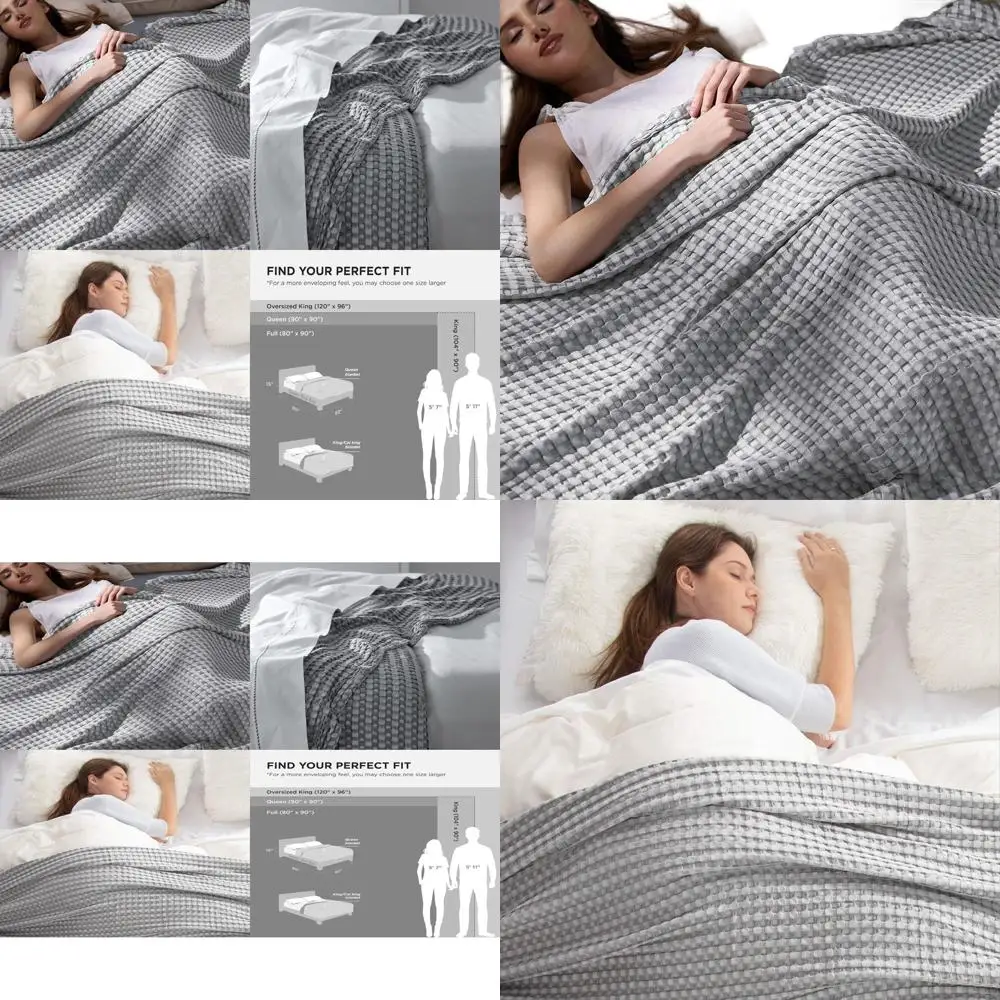 

Одеяло Queen Size из охлаждающего хлопка Wale - легкое, дышащее, из бамбукового вискозного волокна, идеально для тех, кто потеет во сне, серое, 90x90 см.