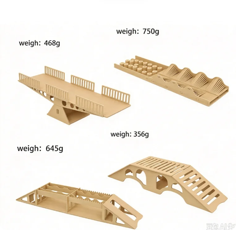 RC Car Wooden Ramp Bridge Obstacle Seesaw Steep Slope for 1/32 1/18 1/24 1/30 Scale Crawler TRX4M SCX24 SCX30 Off-Road Track