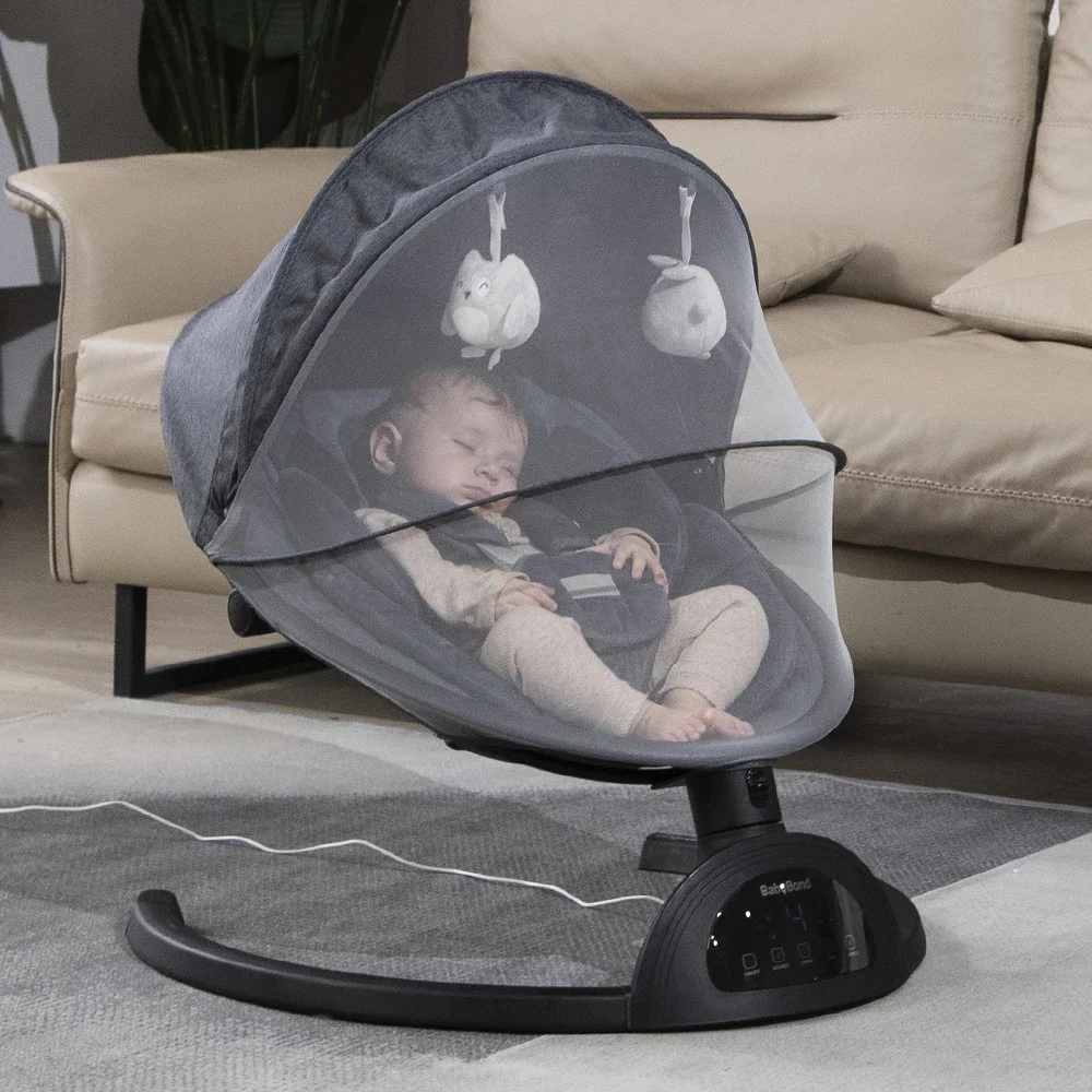 Electric Portable Baby Swing for Newborn,Baby Swings Rocker for Infants, Portable Baby Swing Bouncer with 5 Rocking Speed