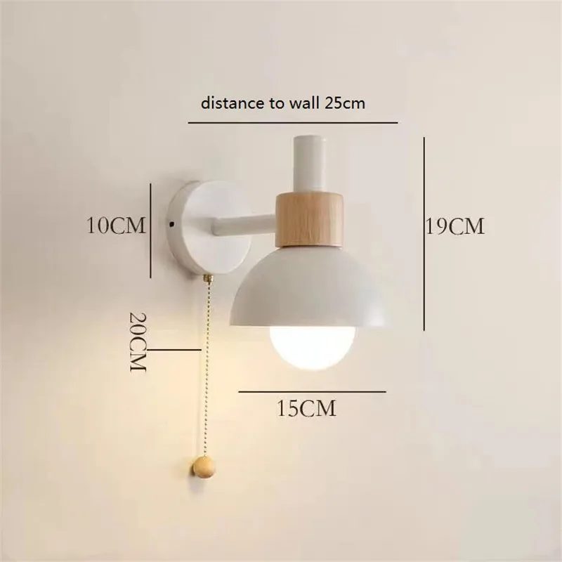 Bedroom Wall Lamp Modern Macaron Light for Living-room Background Wall Children's Room Corridor Balcony Sconces Pull Switch image 6