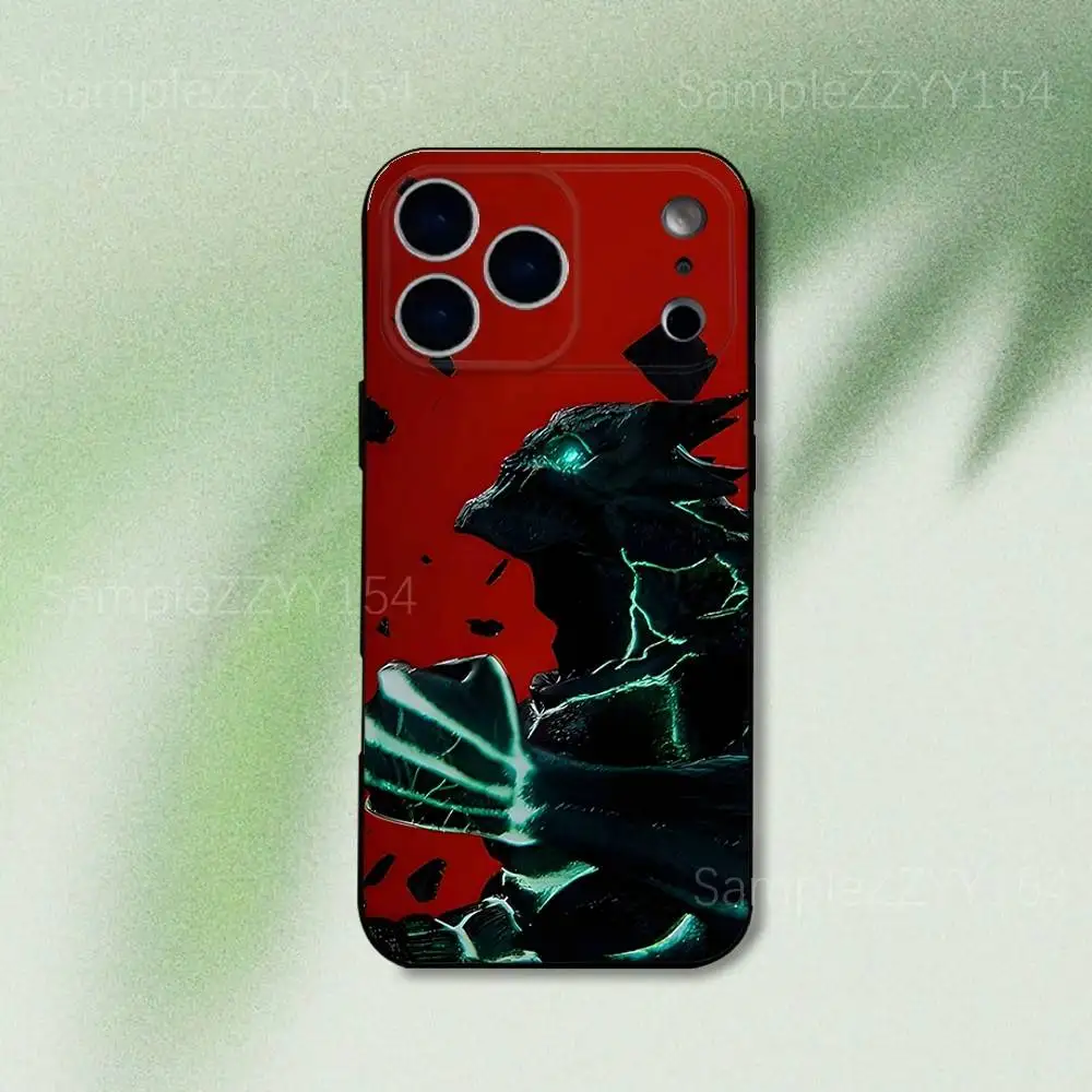 حافظة هاتف Kaiju No 8 الرائعة لهاتف iPhone 17,16,15,14,13,12,Pro,Max,Plus,E,SE4,Air,Mini Black Soft Funda