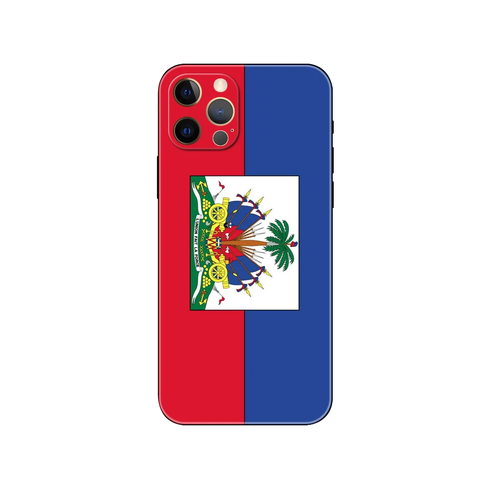 Haiti Haitian Flag ，phone case for iphone，14 2020se 6 6s 7 8 plus x 10 XR XS 11 12 13 mini pro MAX soft black tpu back cover