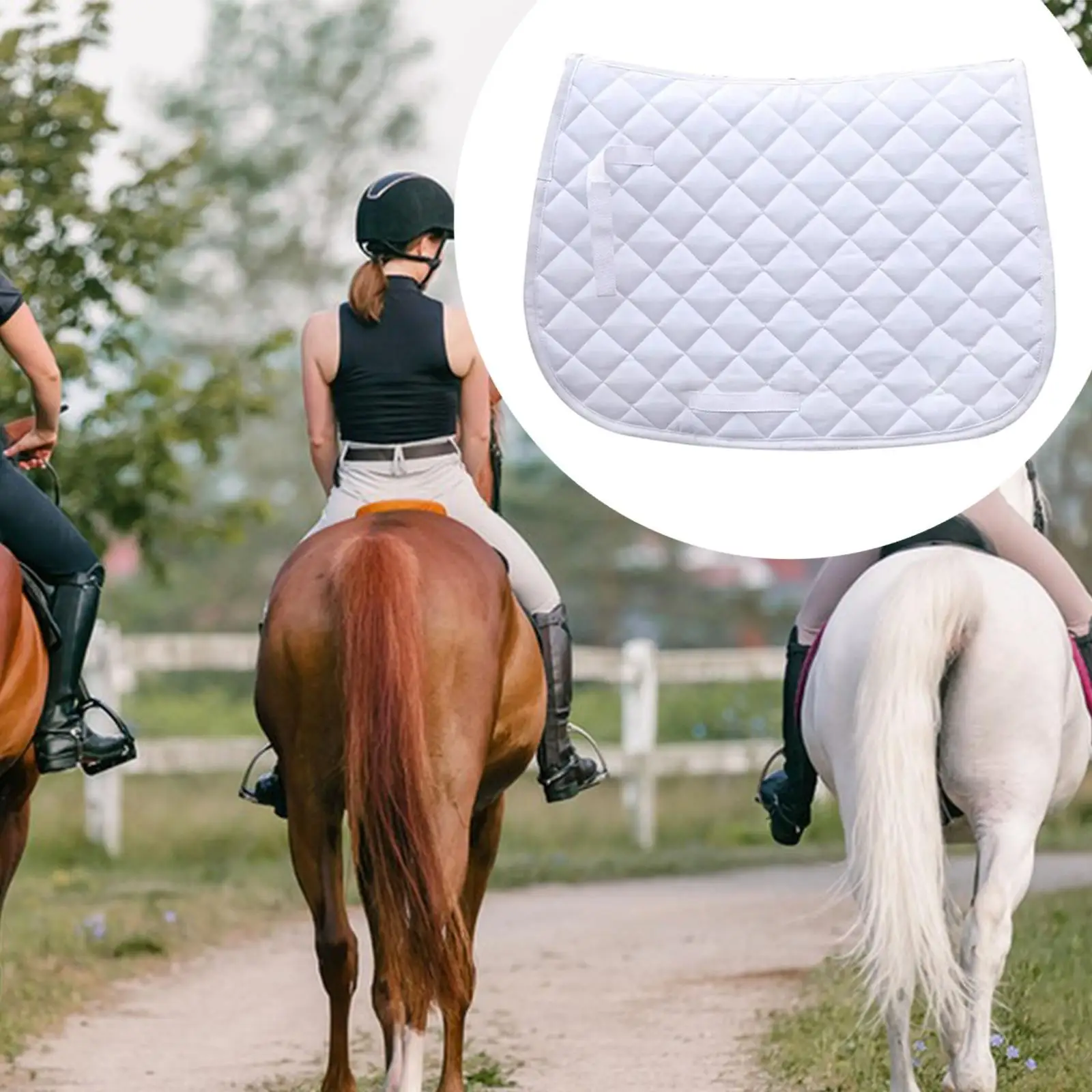 Almohadilla para sillín, Protector suave, portátil, cómoda estera para el sudor, cojín para montar a caballo para montar ecuestre, espectáculo de salto