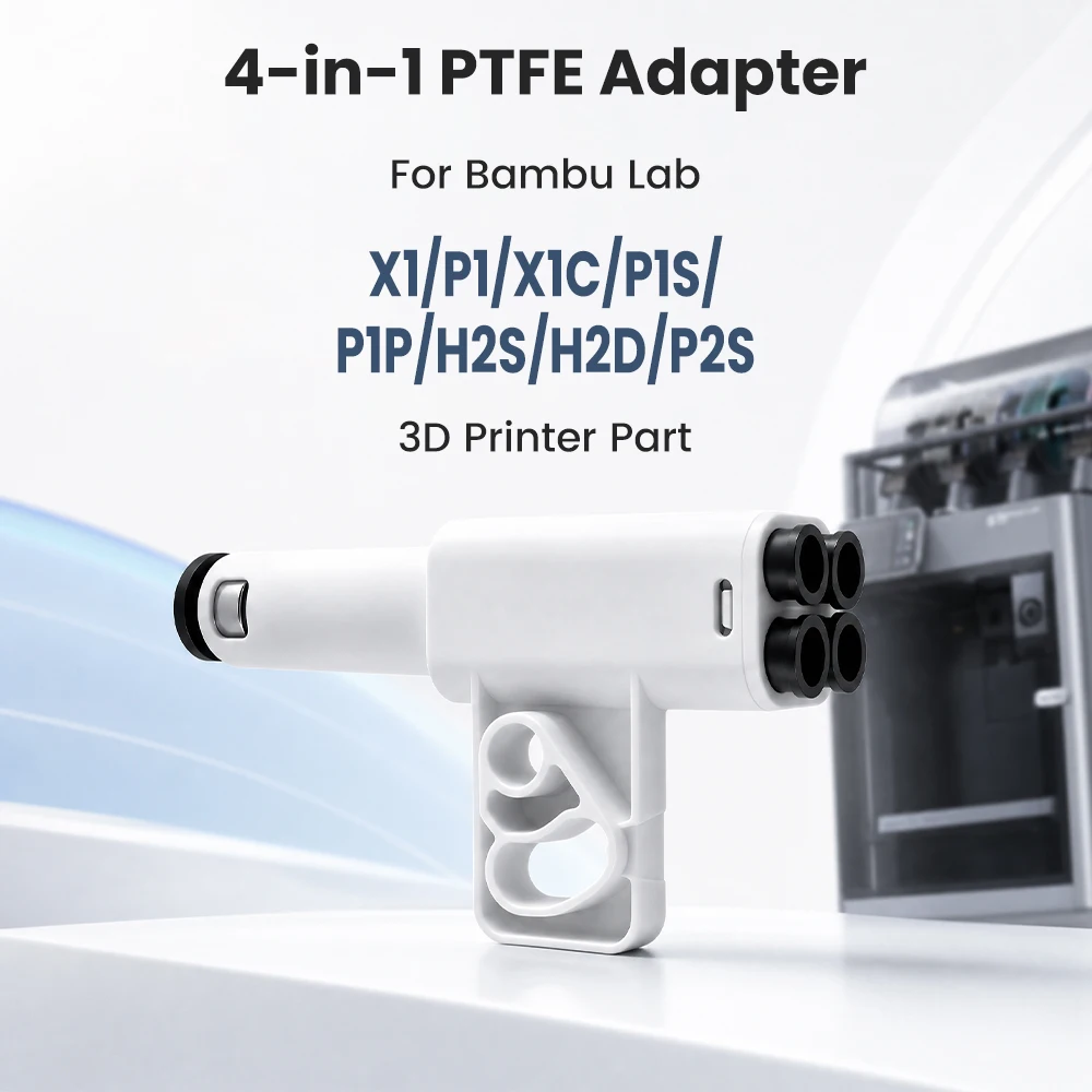 4-in-1 PTFE Adapter For Bambu Lab A1/X1/P1/P2S Filament Pipe Expansion Port 4 Feeding Modules Material Tube Extension Port