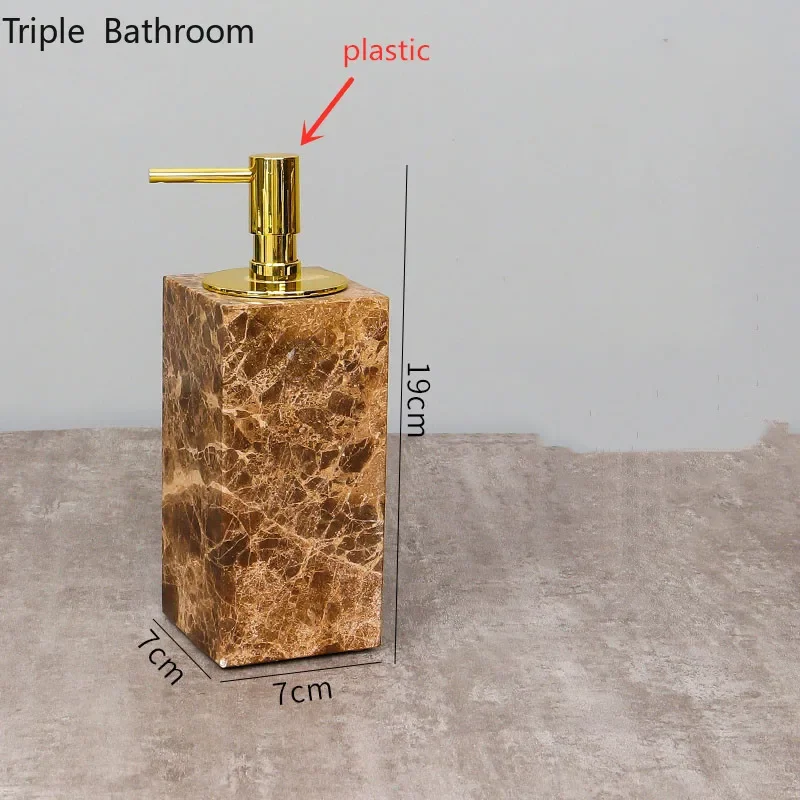 1pc Light Luxury Marble Bathroom Accessories Soap Dispenser Soap Dish Tray Gargle Cup Cotton Swab Box Toothbrush Holder