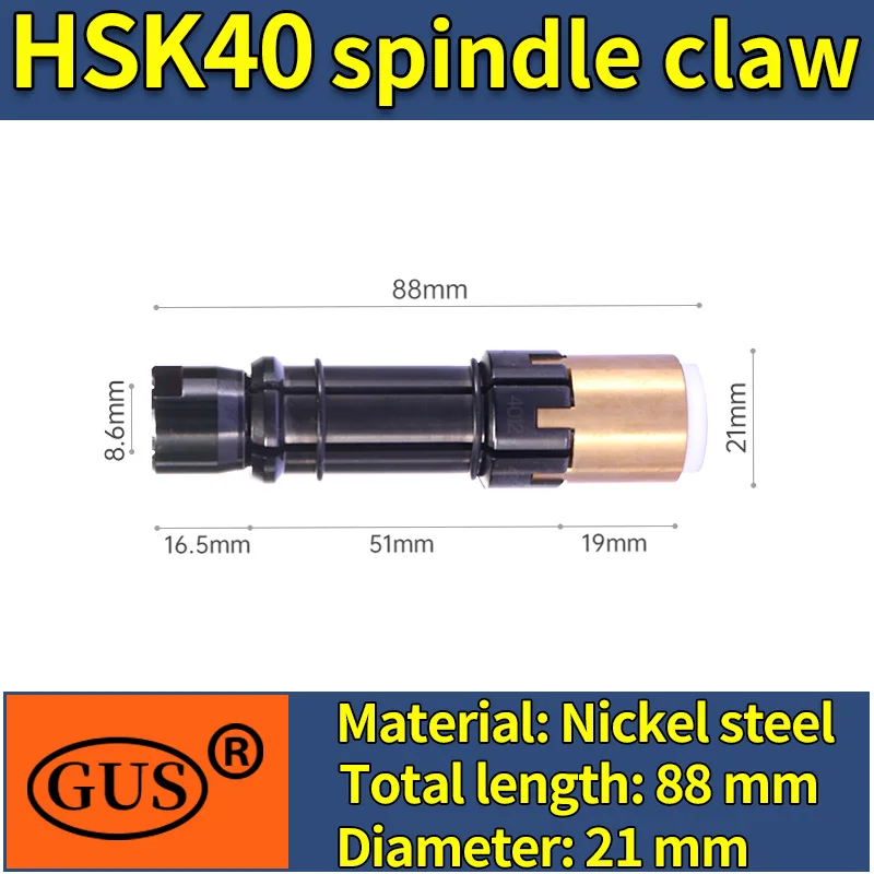 Imagem -04 - Gus Spindle Gripper Claw Clamp Petal Pull Tool Suporte de Cinco Eixos Máquina-ferramenta Cnc Machine Center Hsk32 Hsk40 Hsk50 Hsk63