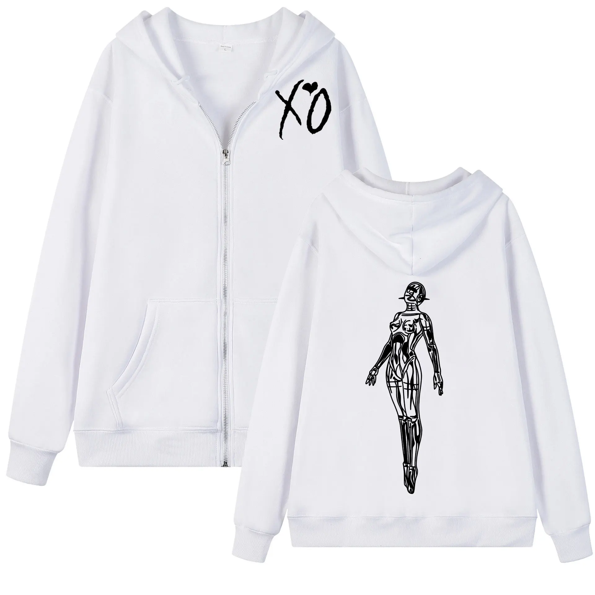 Rapper The Weeknd Zipper Hoodie Fashion Hip Hop Zip Up Jacket Pullovers Men Women Casual Fleece Hooded Sweatshirts Streetwear
