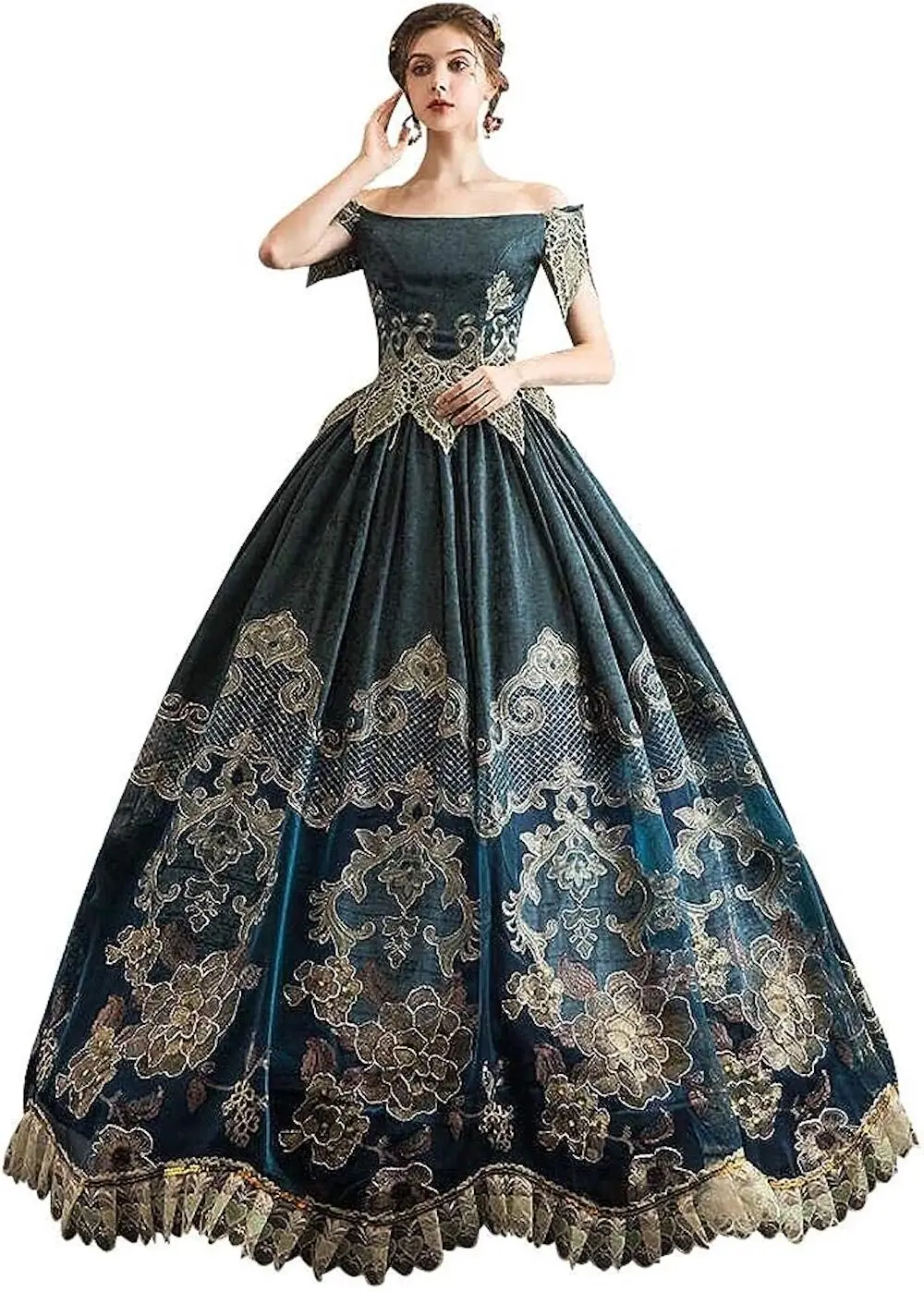 

KEMAO Evening Gown European Court Clothing Party Masquerade Dinner Full Dress Stage Chorus Show Serve Victorian Ball Gown