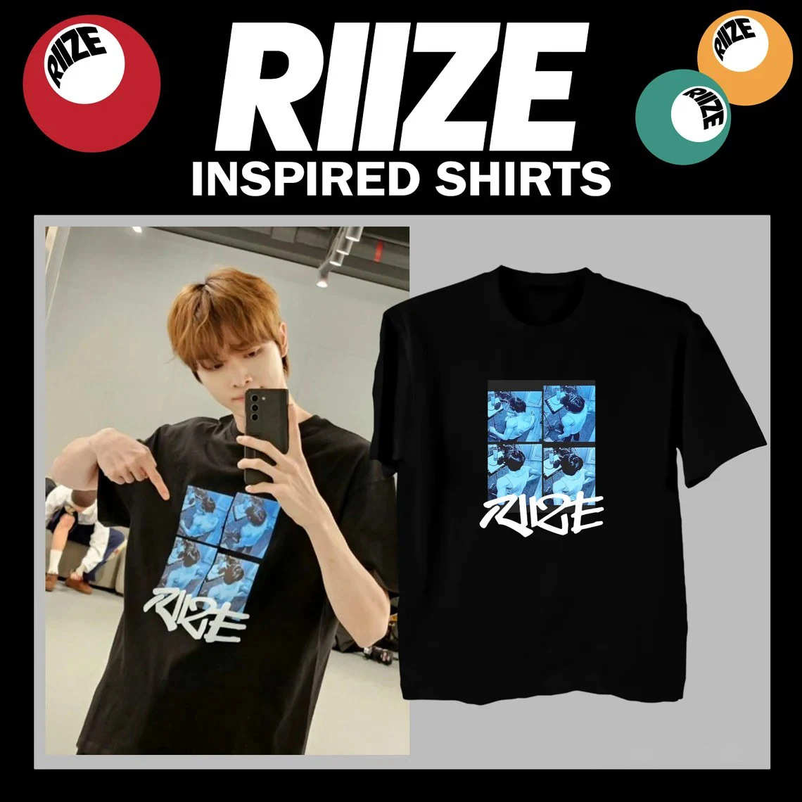 RIIZE T-Shirt Rise and Realize RIIZING Day K-pop T Shirts Short Sleeve Streetwear Tops Summer Cotton O-Neck Plus Size Clothes