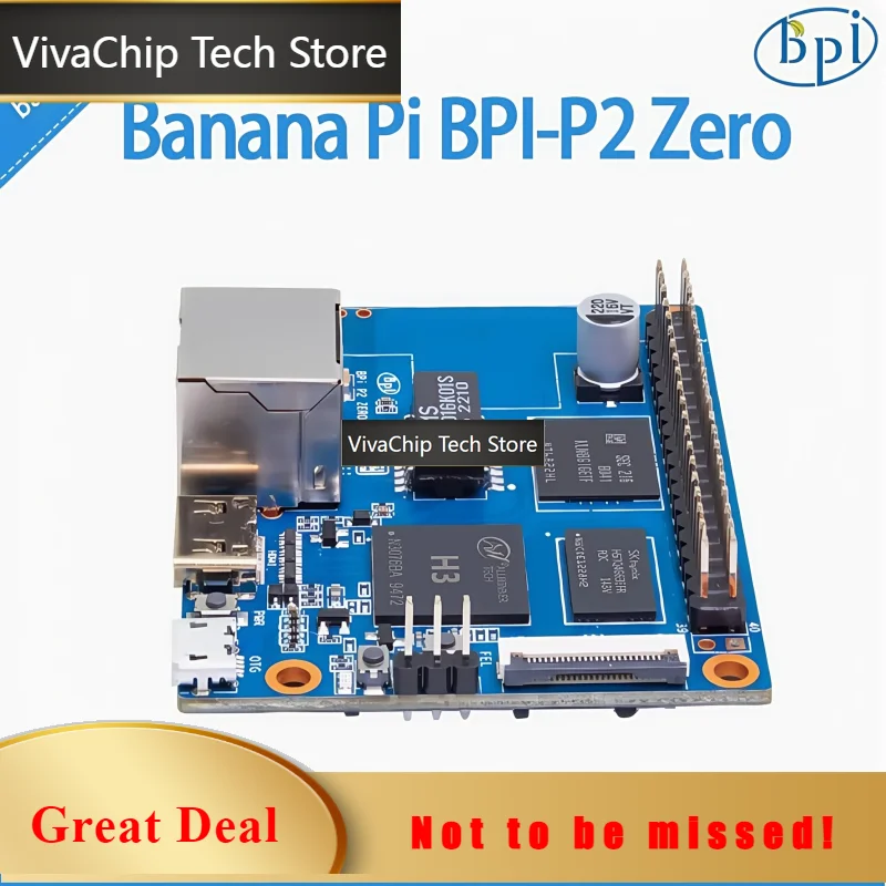 VivaChip TechBanana Pi BPI-P2 Zero IoT Development Board Adopts Allwinner H3 Chip Design, Supports PoE Network Power Supply, 512