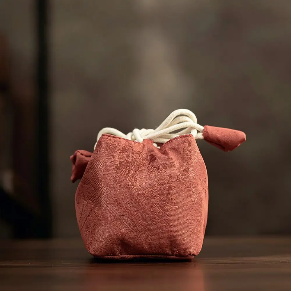 Portable Tea Cup Storage Bag Travel Master Cup Pouch Fabric Tea Pot Holder Drawstring Protective Case Anti Shock Organizer