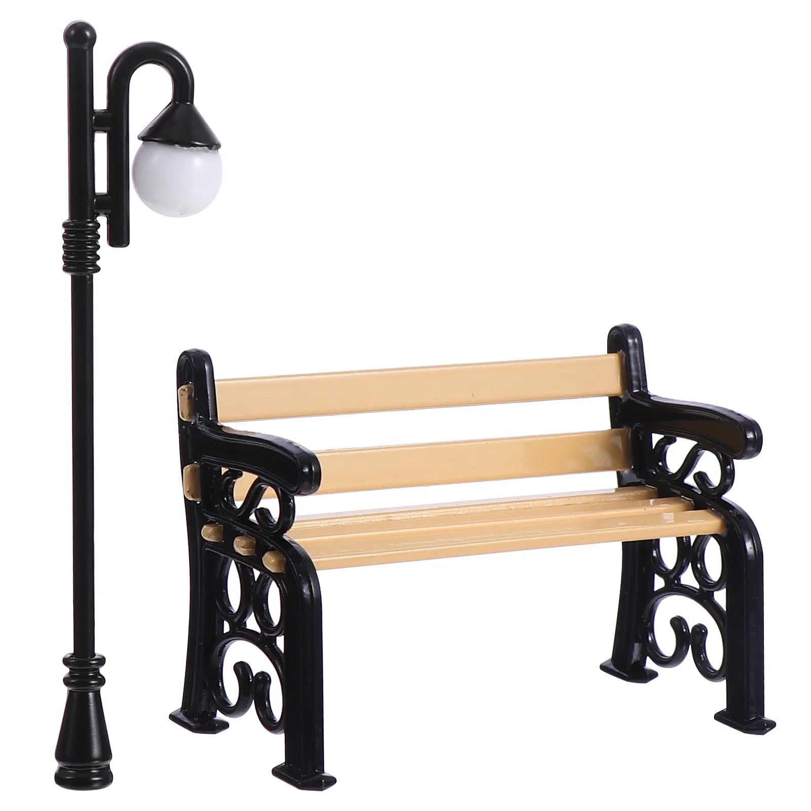 Mini réverbère de maison de courses pour enfants, ornement de chaise, poteau noir, modèle l'inventaire, jouets pour enfants, 53 cm x 35 cm x 25cm, 2 pièces