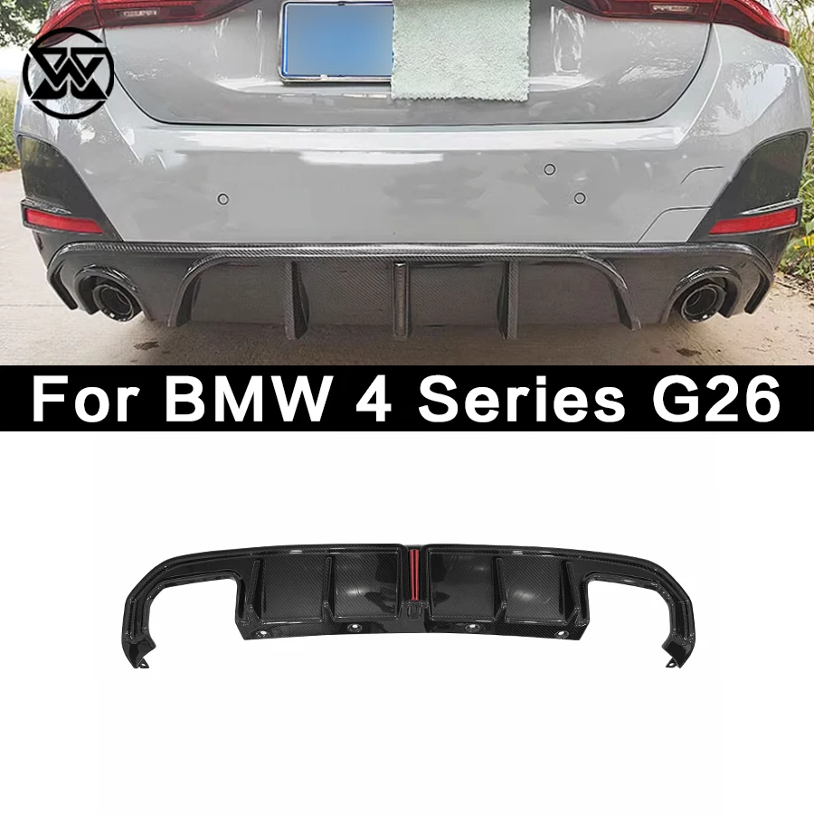 Carbon Fiber Rear Bumper with Brake Light Diffuser For BMW 4 Series G26 425i Four-door car Bumper Splitter Lip Diffuser Cover