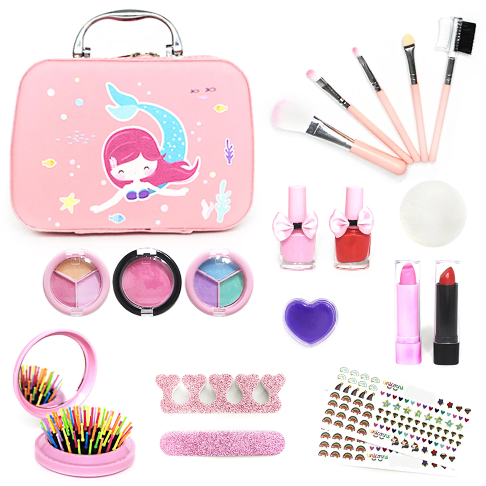 Pretend Spielen Kosmetik Set Schönheit Make-Up Handtasche Kit Mädchen Spielen Haus Nagellack Nagel Make-Up Lippenstift Spielzeug Kinder Geburtstag Geschenk