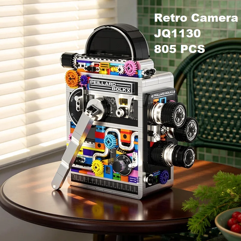 805pcs-retro-camera-jq1130-model-miniature-display-piece-nostalgic-home-appliance-building-blocks-collectible-toys-for-adults