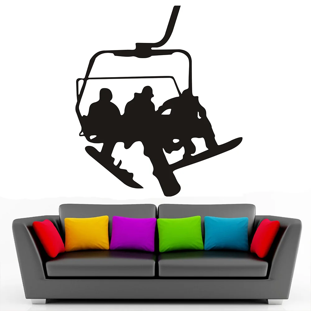 ملصقات حائط على الجليد رياضية شتوية ثلجية من الفينيل مقاس 56 × 64 سم