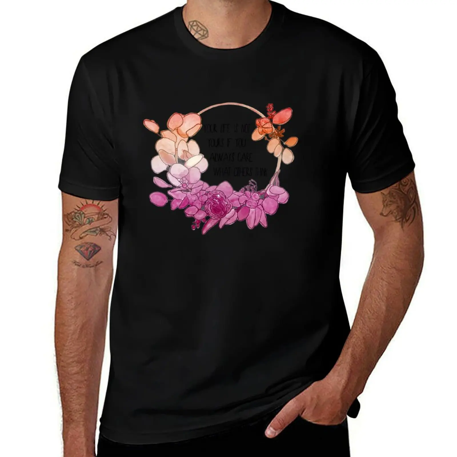 Lesbian pride watercolour (Subtle lesbian flag colours) T-Shirt Casual Everyday Short Sleeve T-Shirt