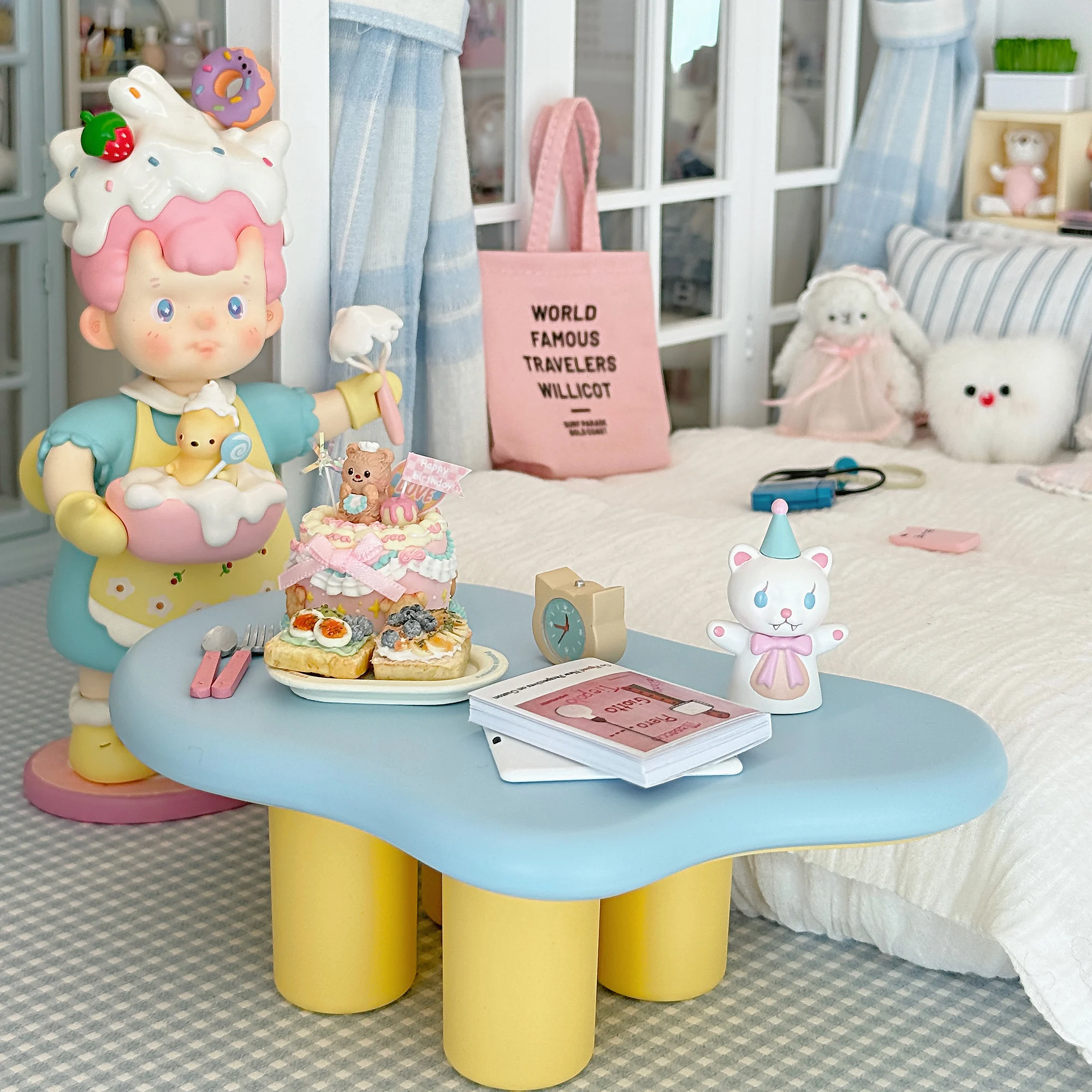 

1:6 кукольный домик, мини-модель, мебельные аксессуары, красочное облако, чайный столик Bjd Ob11 Gsc Blyth Soldier Lol Sence, миниатюрная декоративная игрушка