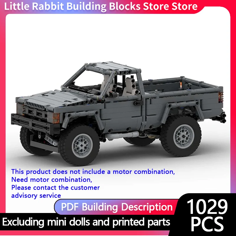 Speed Racing Car Model MOC Building Bricks Retro Hilux Pickup Truck Modular Technology Children Holiday Gifts Assemble Toys Suit