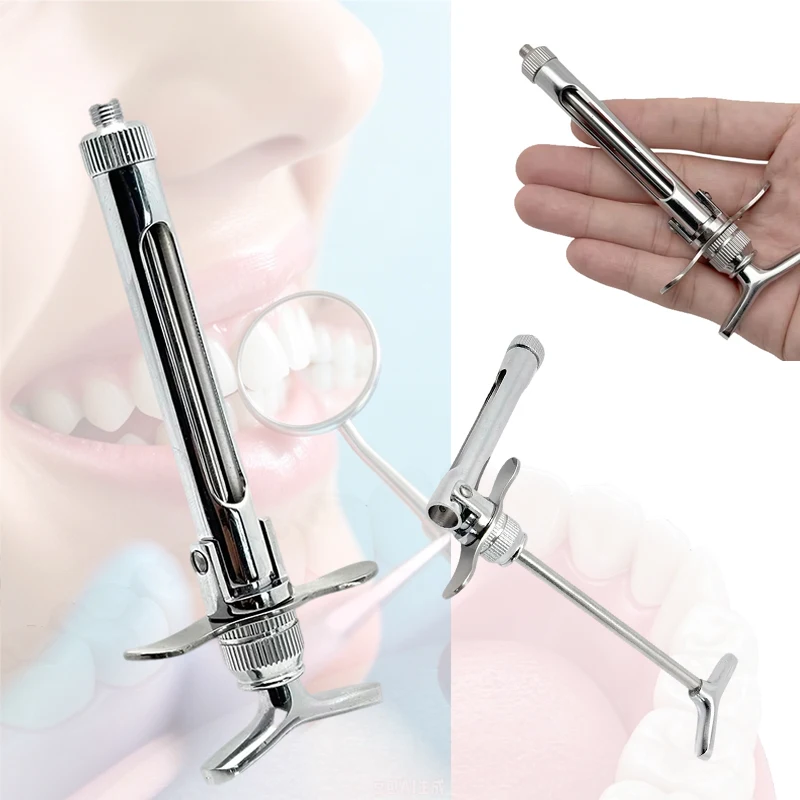 2.2ML Stainless Steel Dental Syringe Press Controlled Injection Periodontics Endodontics Oral Supply