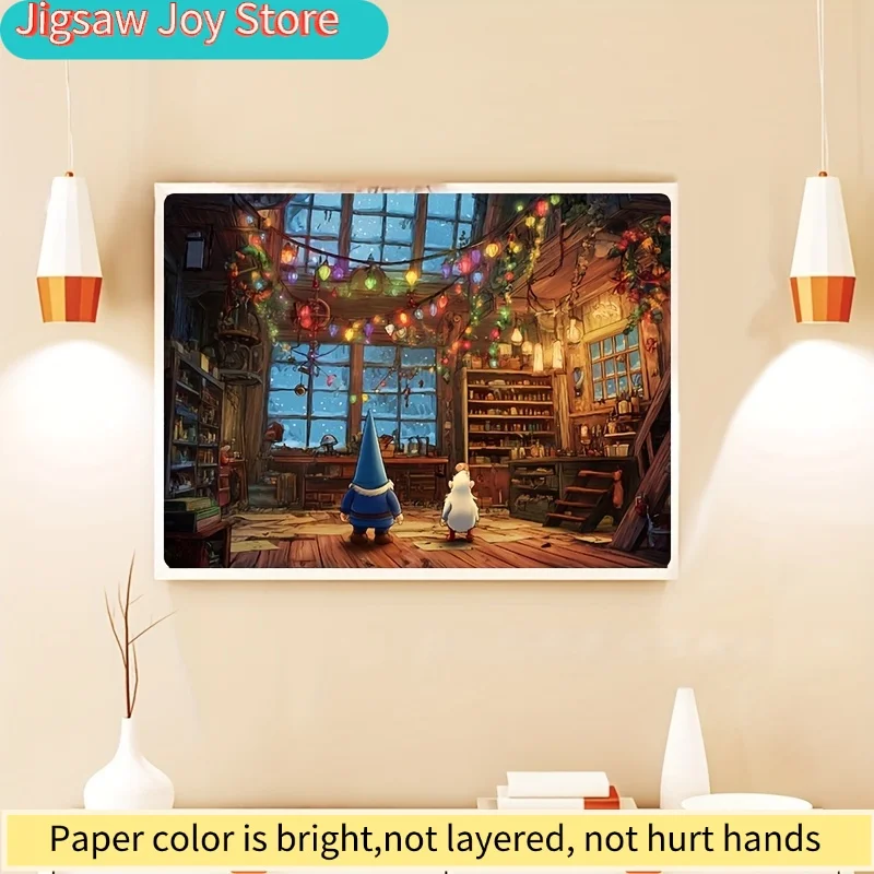 Mini Rompecabezas de Papel para Adultos con el Título 'El País de las Maravillas de la Ventana Navideña', Adecuado para Juegos de Fiesta y Actividades con la Familia