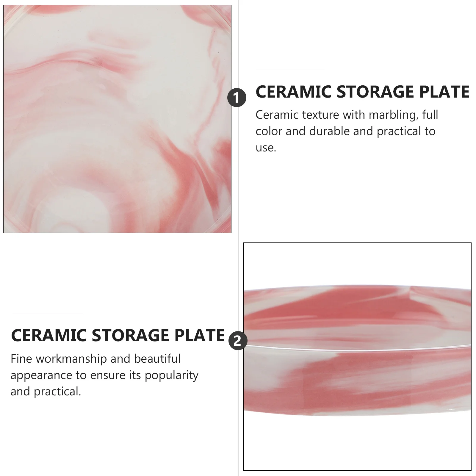 

1Pcs Marble Ceramic Storage Plate Nordic Style Jewelry Bathroom Organizer Multipurpose Fruit Tray Home Decor Accessory