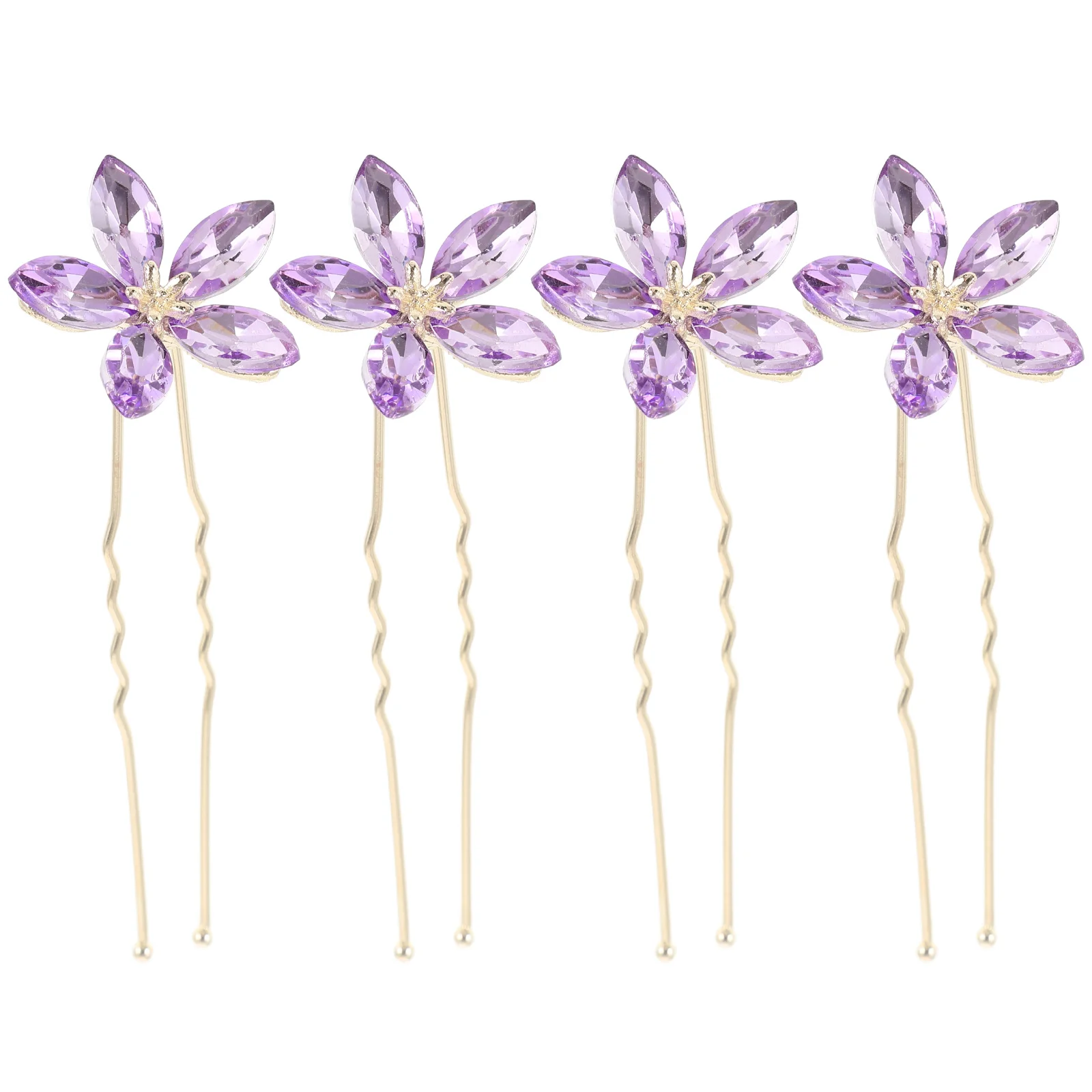 

4 Pcs Wedding Headpiece for Bride Bridal Hair Pin Headpieces Rhinestone Pins Accessories U-clip Bobby Women Alloy Bridesmaid