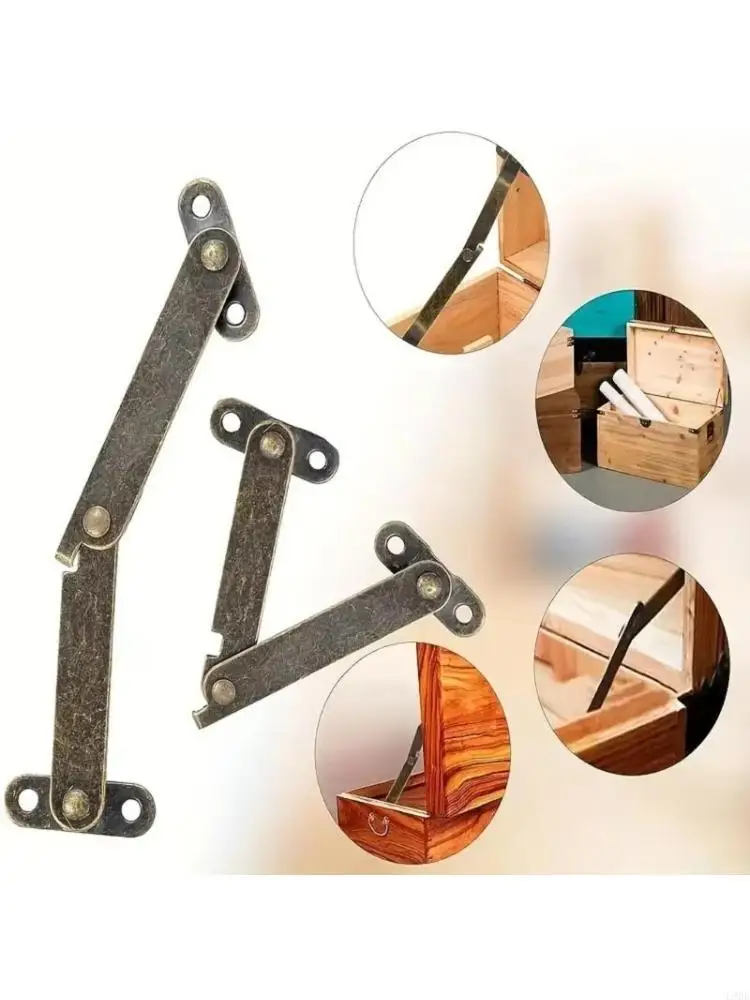 L9BE 2Pcs Folding Lid Support Hinges  Rotating Iron Hinges Jewelry Box Hardware