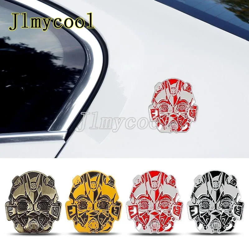 Metal Auto Cool Robot Head Car Rear Boot Trunk Side Fender Emblem Badge Sticker Decals Universal Car Styling Accessories