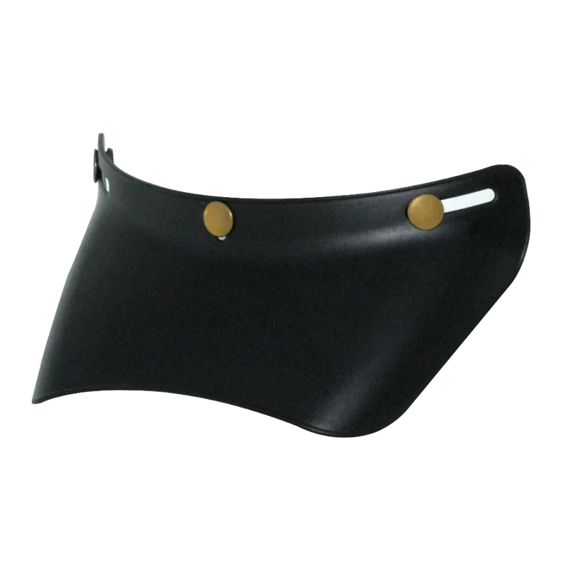 Visière de casque de moto demi-visage rétro, 3 boutons-pression, bord complet de casque de moto Vint